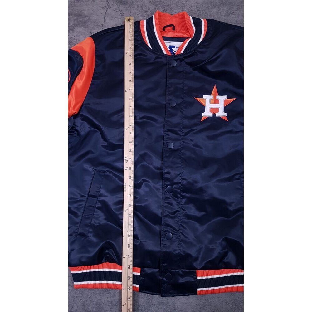 STARTER Houston Astros Button Up Bomber Jacket Mens Size XL Blue Orange‎ - Picture 10 of 10